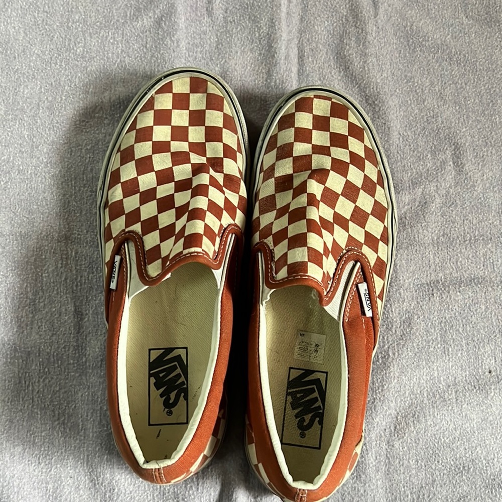 ⚡️2for$40 Used checkered slip on vans women 9.5